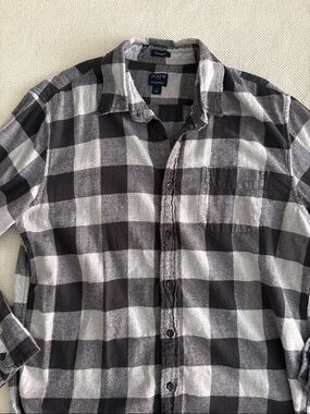 J. Crew Black & White Buffalo Check Button-Down Shirt